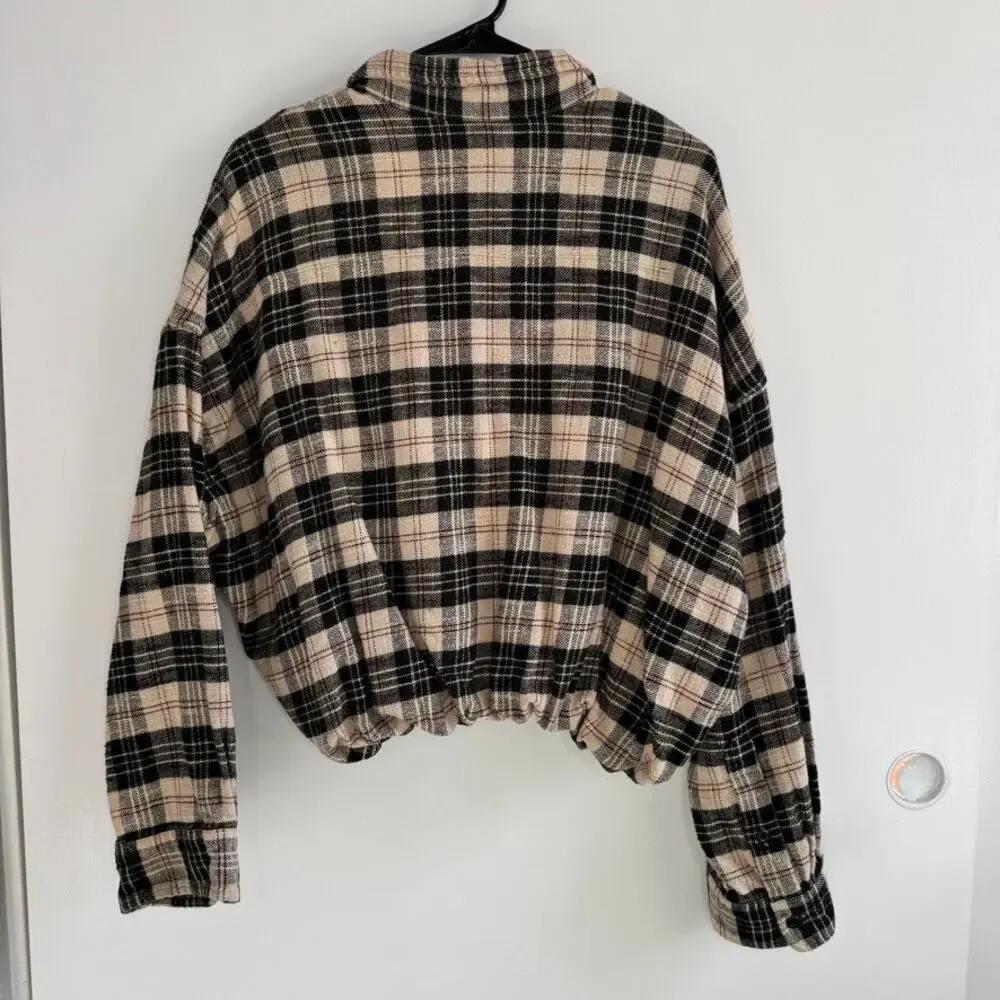 R13 Plaid Gathered Hem Workshirt Size XS - Picture 8 of 13